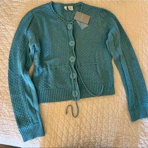 Moth / Anthropologie blue grey button up cardigan